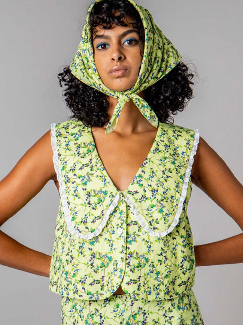 Rachel Antonoff Georgia top in Blueberries print